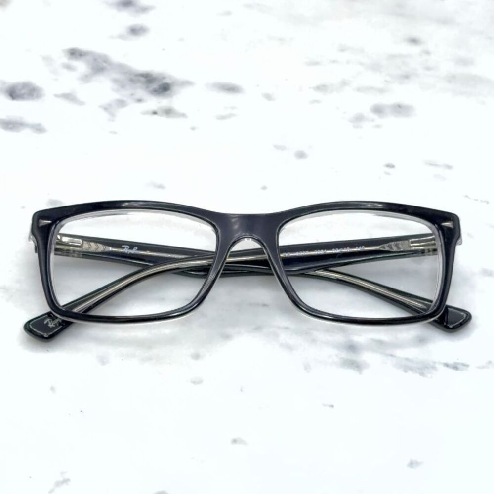 Ray-Ban RB5287 2034 Black Grey Clear Full Rim Eyeglasses 52-18-140 FRAMES ONLY